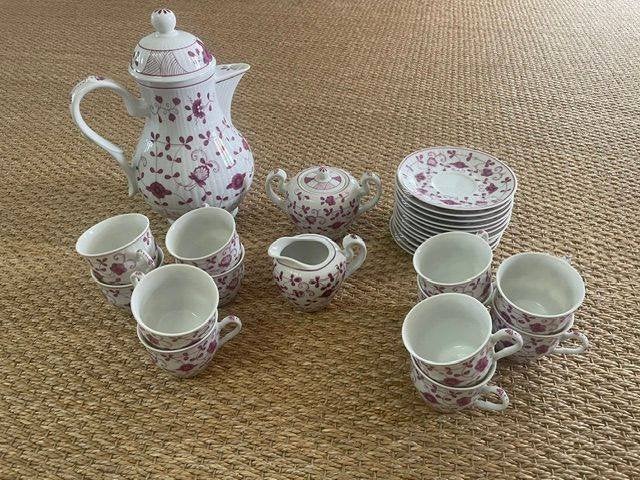 Koffieservies china purpur, Ophalen