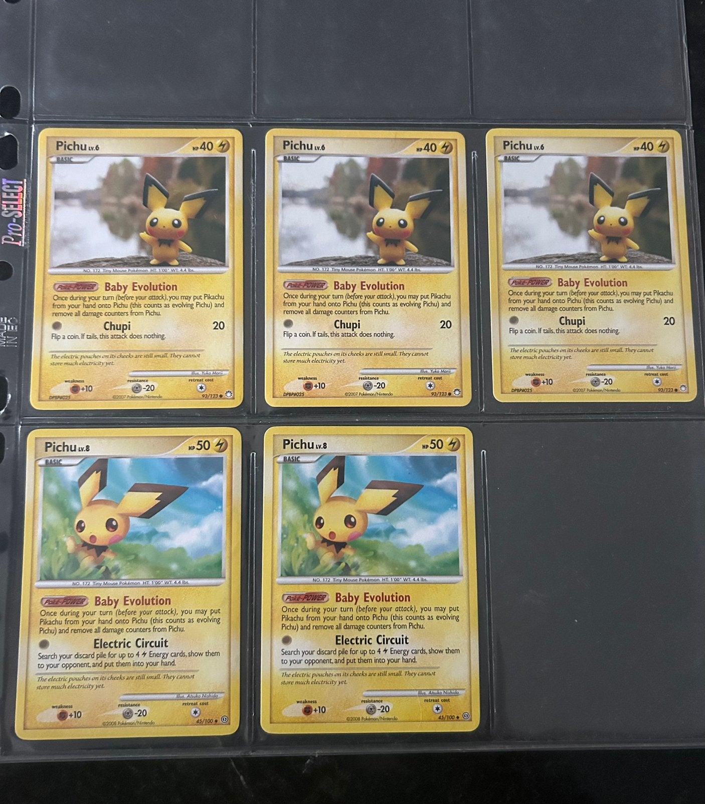 Pokemon kaart pichu mt 93/123 stf 45/100, Ophalen of Verzenden, Zo goed als nieuw, Meerdere kaarten