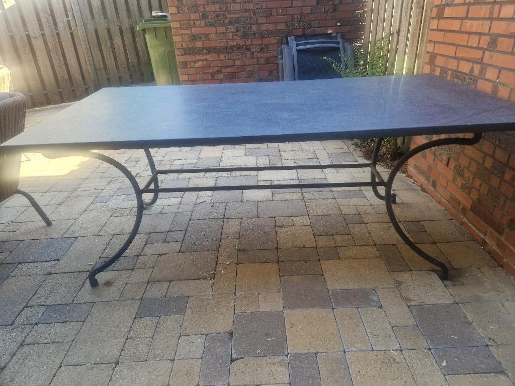 Tuintafel natuursteen, Tuin en Terras, Tuintafels, Ophalen, Gebruikt, Rechthoekig, Overige materialen