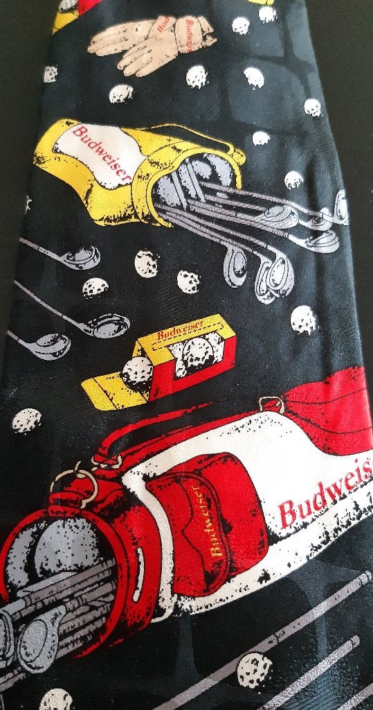 Budweiser Bier stropdas Golf 1 Series 1 bijzonder, Verzamelen, Ophalen of Verzenden, Nieuw, Kleding, Overige merken