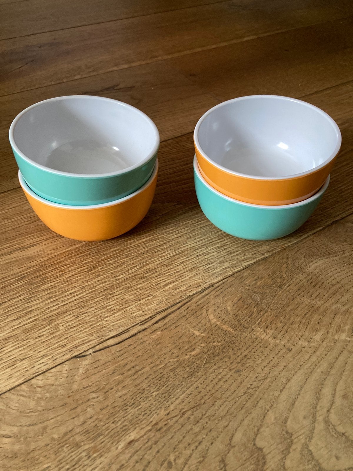 Hema melamine bakjes schaaltjes oranje mint turquoise, Huis en Inrichting, Keuken | Servies, Hema, Kunststof, Nieuw, Ophalen of Verzenden