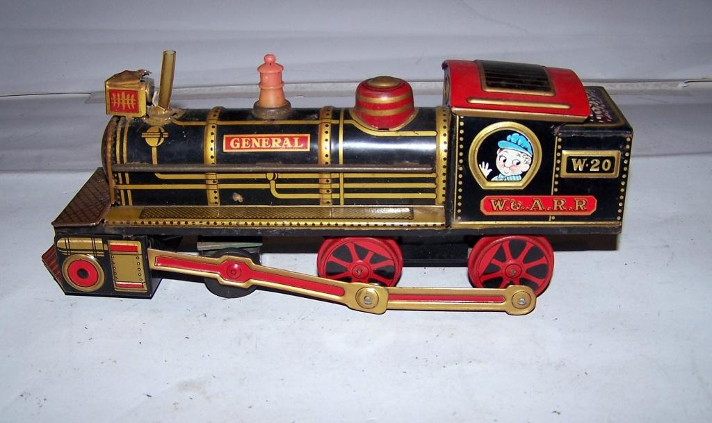 Vintage blikken locomotief General W20 W&ARR. SAN. Japan., Antiek en Kunst, Antiek | Speelgoed, Ophalen of Verzenden