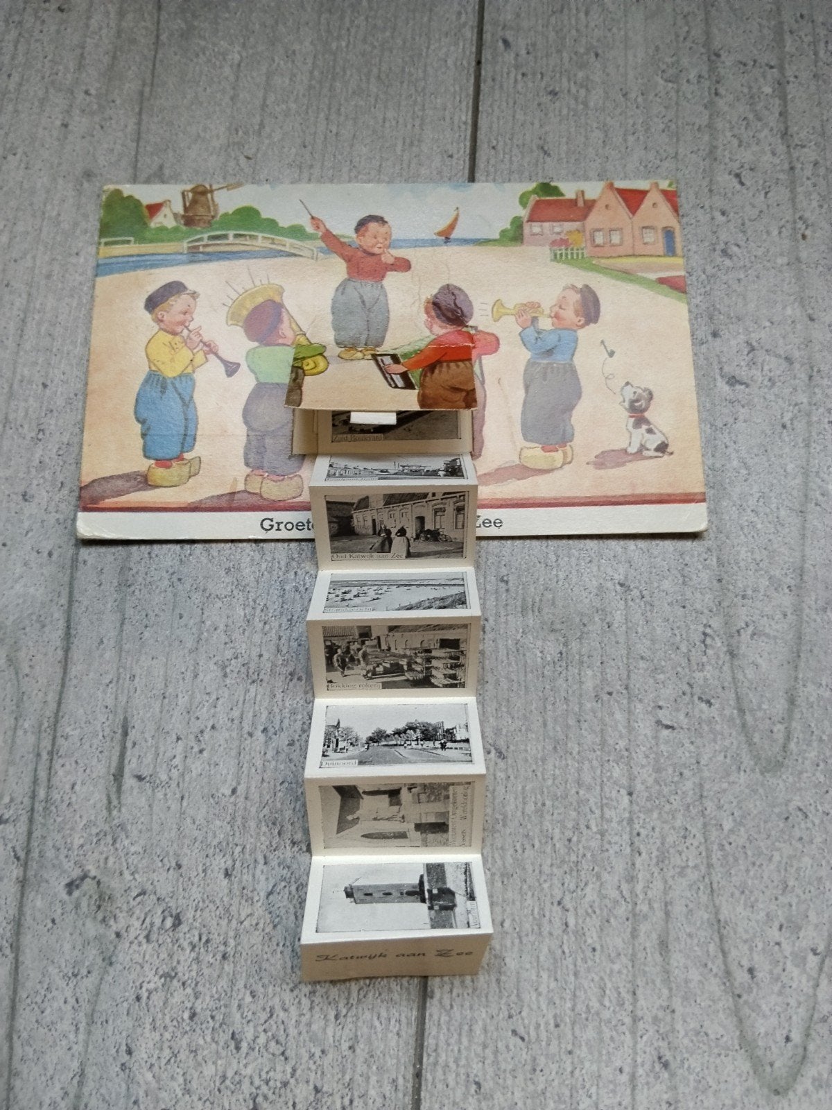 Oude ansichtkaart Katwijk aan Zee – Harmonica/Leporello 1956, Ophalen of Verzenden, 1940 tot 1960, Zuid-Holland
