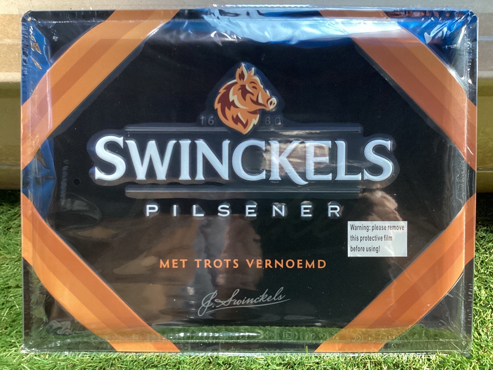 Swinkels bier reclame plaat nieuw, Ophalen of Verzenden, Zo goed als nieuw, Reclamebord, Plaat of Schild, Overige merken