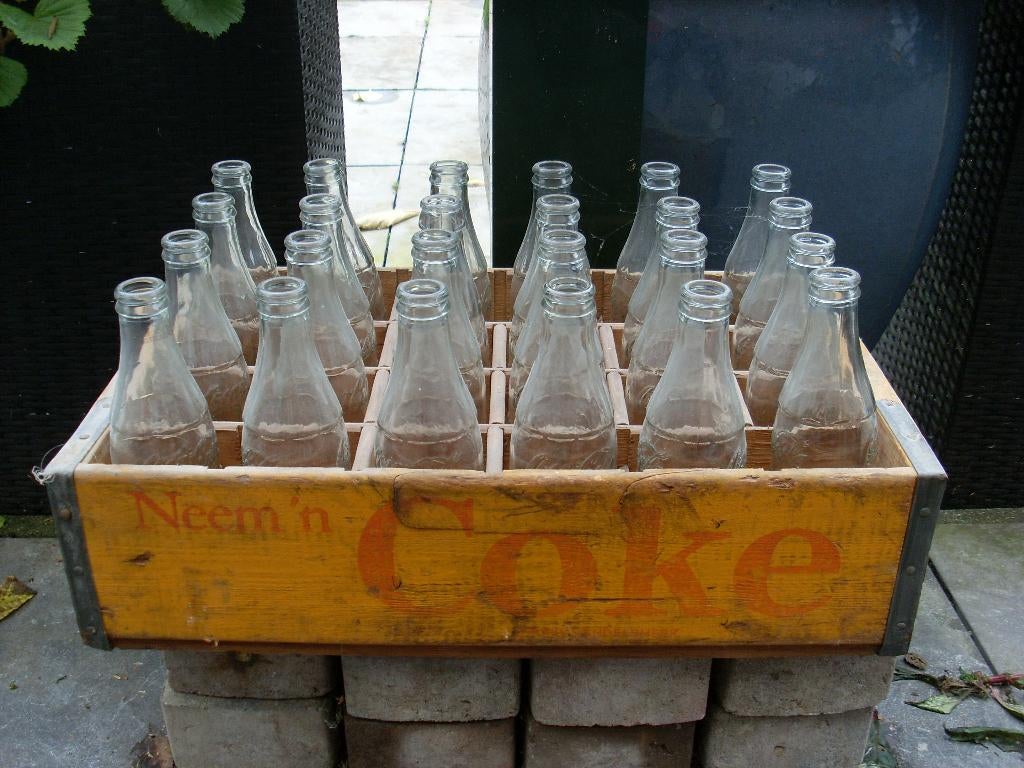 Oude Houten Coca Cola Kist met Flesjes ---4027, Ophalen, Gebruikt, Overige typen