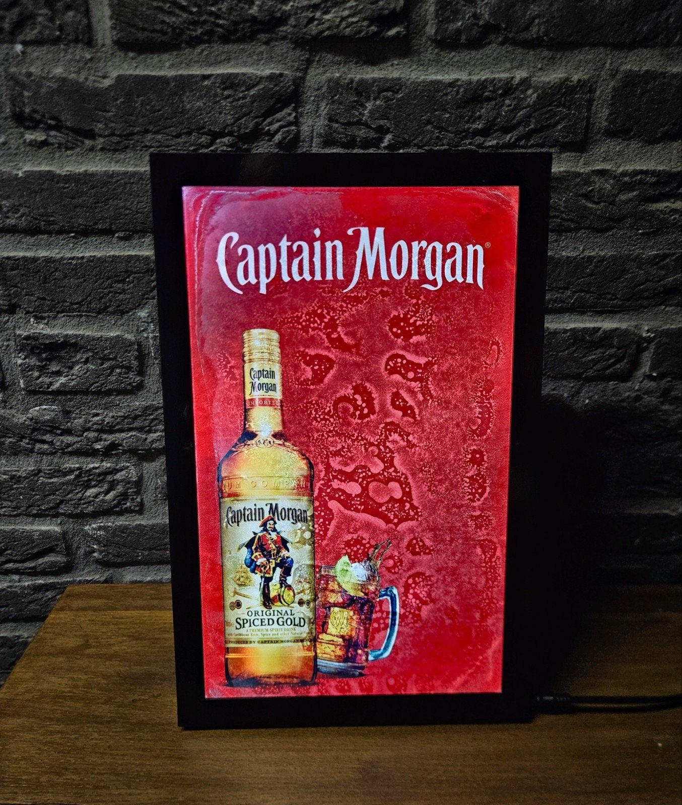 Captain Morgan lichtreclame, Ophalen of Verzenden, Gebruikt, Lichtbak of (neon) lamp