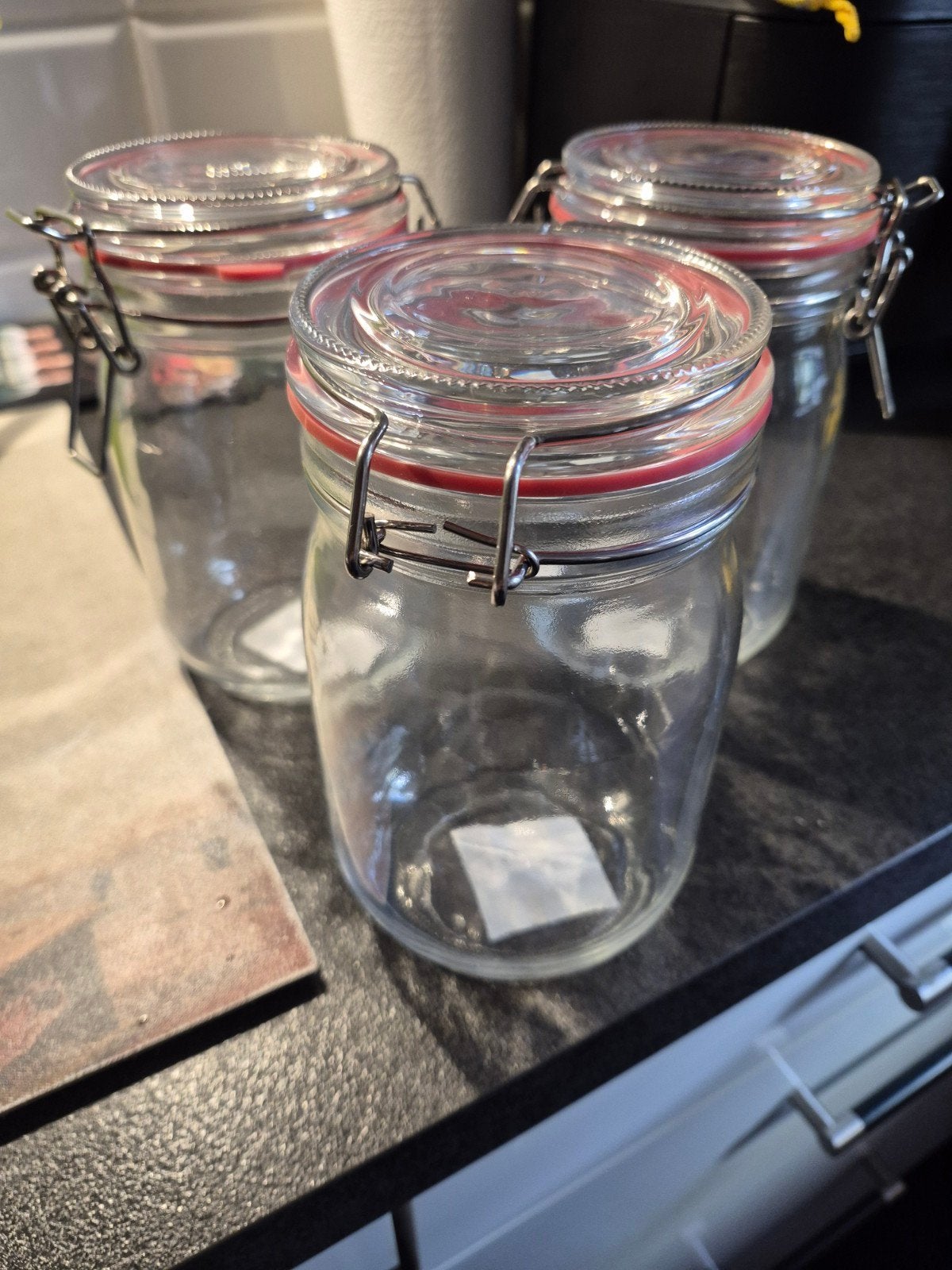 Nieuwe HEMA wekpotten - Set van 3, Glas, Nieuw, Ophalen of Verzenden, Voorraadpot