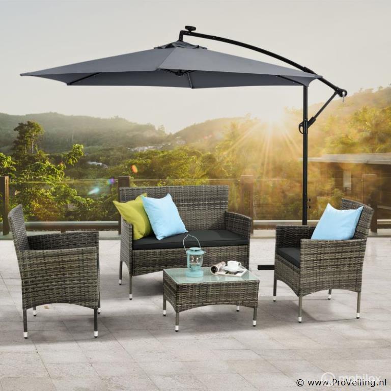 Online Veiling: Loungeset Fort Myers beige/grijs, Tuin en Terras, Tuinsets en Loungesets, Nieuw