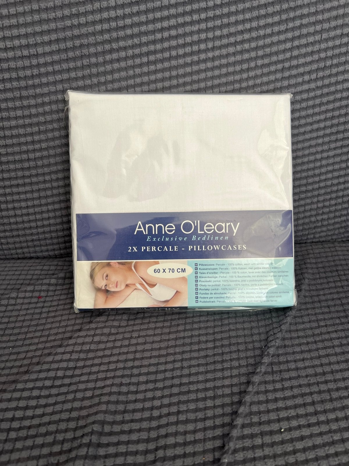 Anne O'Leary Percale Kussenslopen 60x70 cm - Wit, Huis en Inrichting, Overige maten, Nieuw, Ophalen of Verzenden, Wit