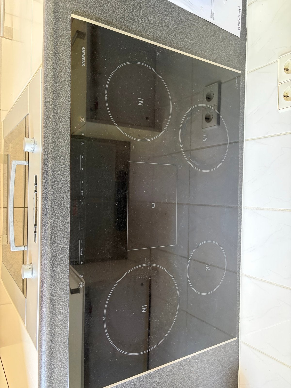 Siemens Inductiekookplaat - EH 78754 80x51,5, Witgoed en Apparatuur, Gebruikt, Inbouw, Inductie, 4 kookzones