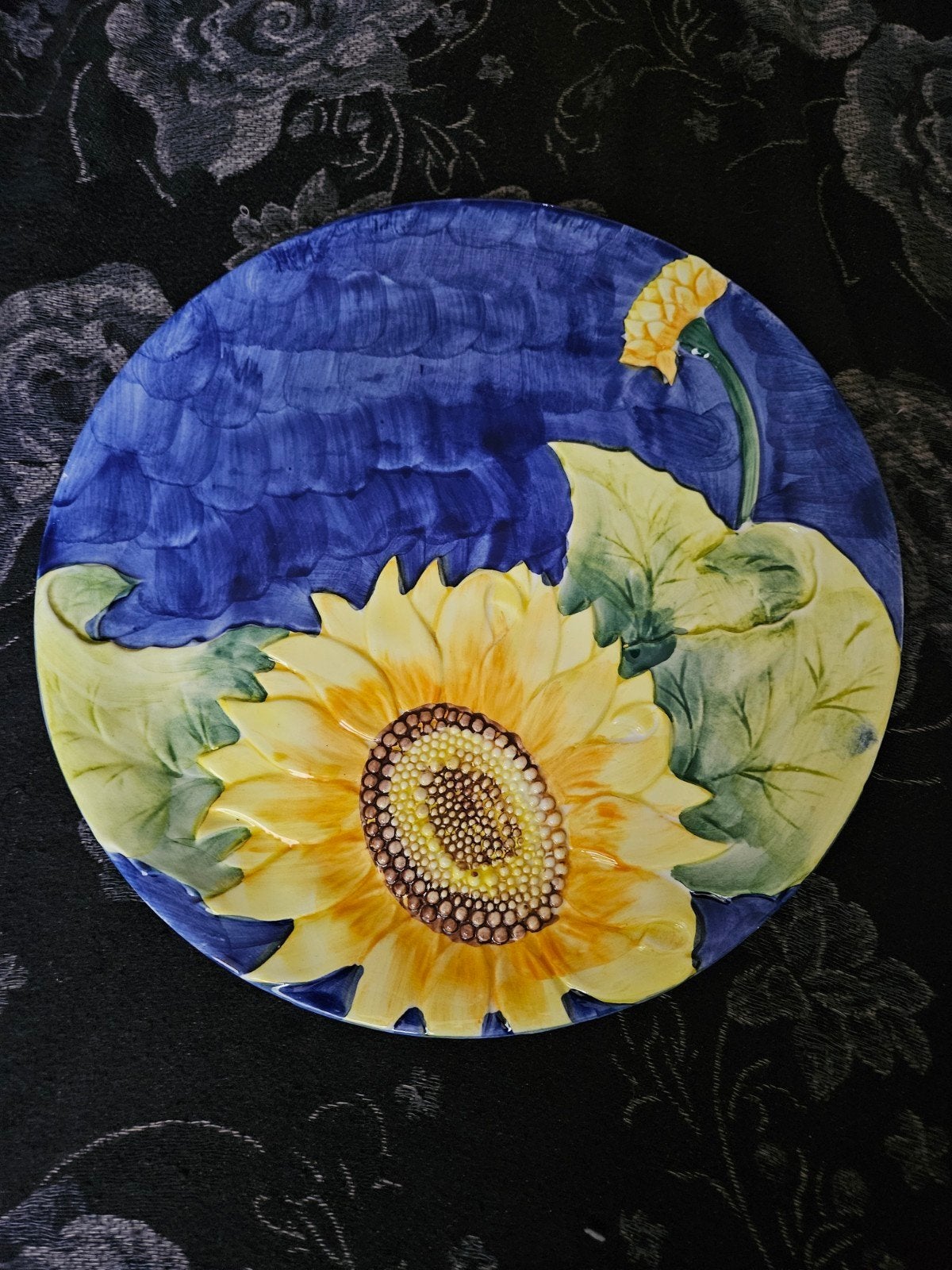 Decoratief bord met zonnebloem - Made in Italy, Antiek en Kunst, Ophalen