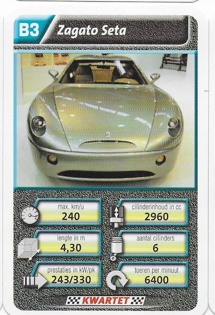 Kw4276 autokaartje b3 zagato seta, Ophalen of Verzenden, Zo goed als nieuw, Auto's