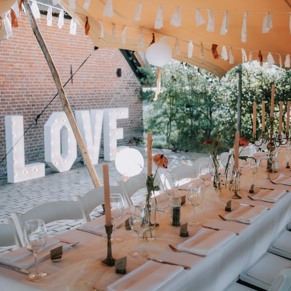 LOVE & JA lichtletters te huur (XXL) voor Bruiloft, Ophalen, Nieuw, Geboorte of Huwelijk