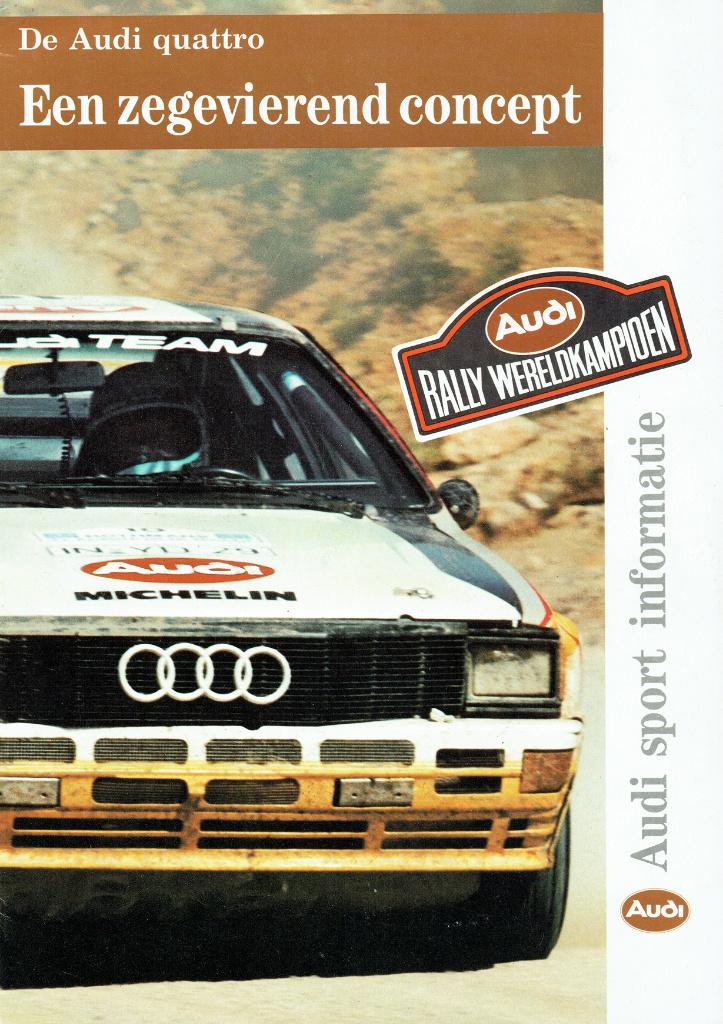 Folder Audi 'Quattro Sport Informatie' (1984), Verzenden, Gelezen, Audi