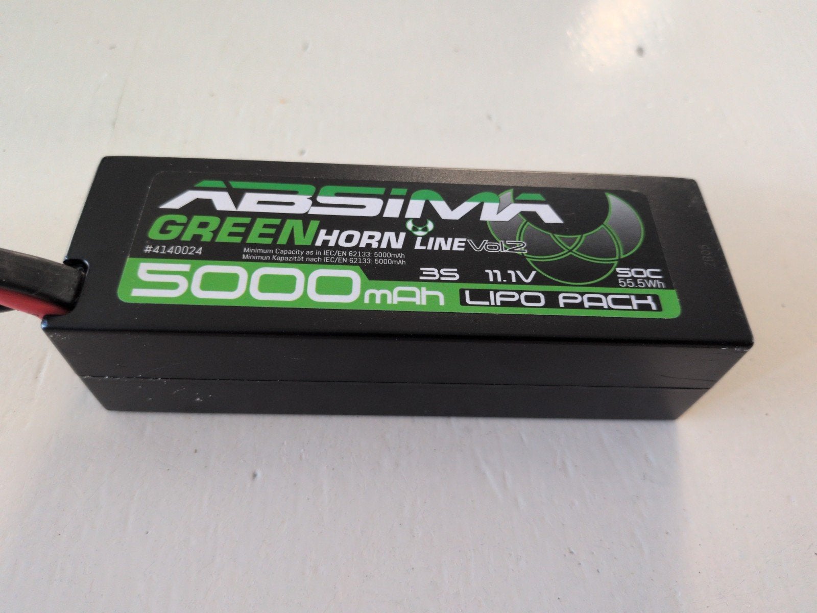 NEW Absim Green Horn Line v02 5000mAh 3S 11.1V LiPo Pack EC5, Overige merken, Nieuw, Ophalen of Verzenden, Groter dan 1:32