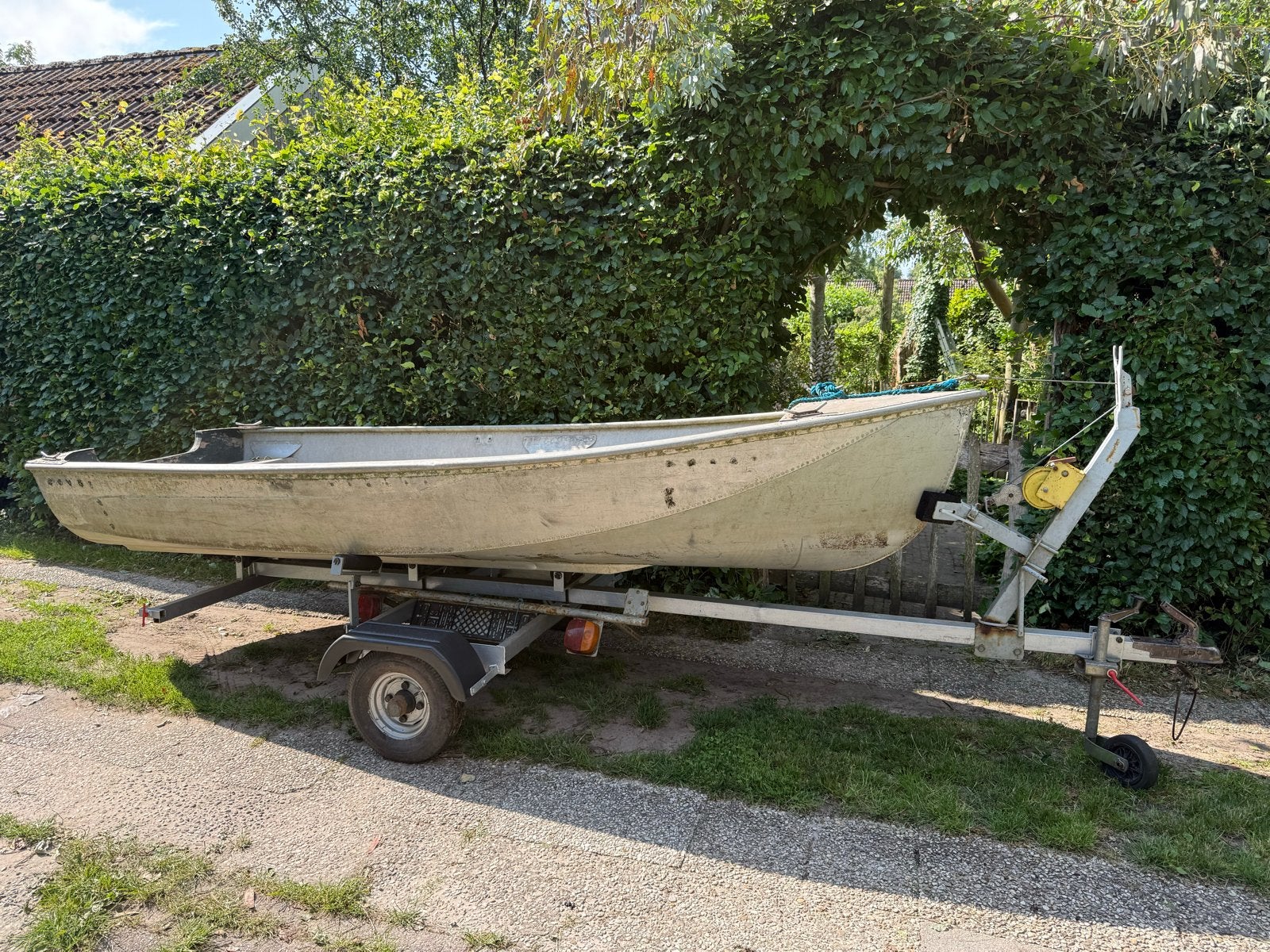 Aluminium bootje, motorboot/visboot, incl. trailer, Watersport en Boten, Vis- en Consoleboten, Ophalen, Overige merken, Gebruikt