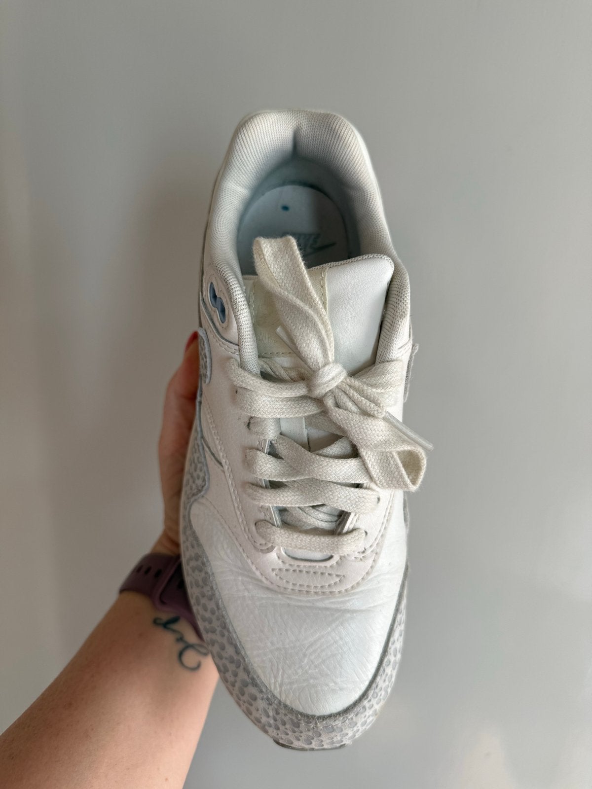Nike Air Max 1 '87 - safari summit white, Wit, Ophalen of Verzenden, Sneakers of Gympen, Gedragen