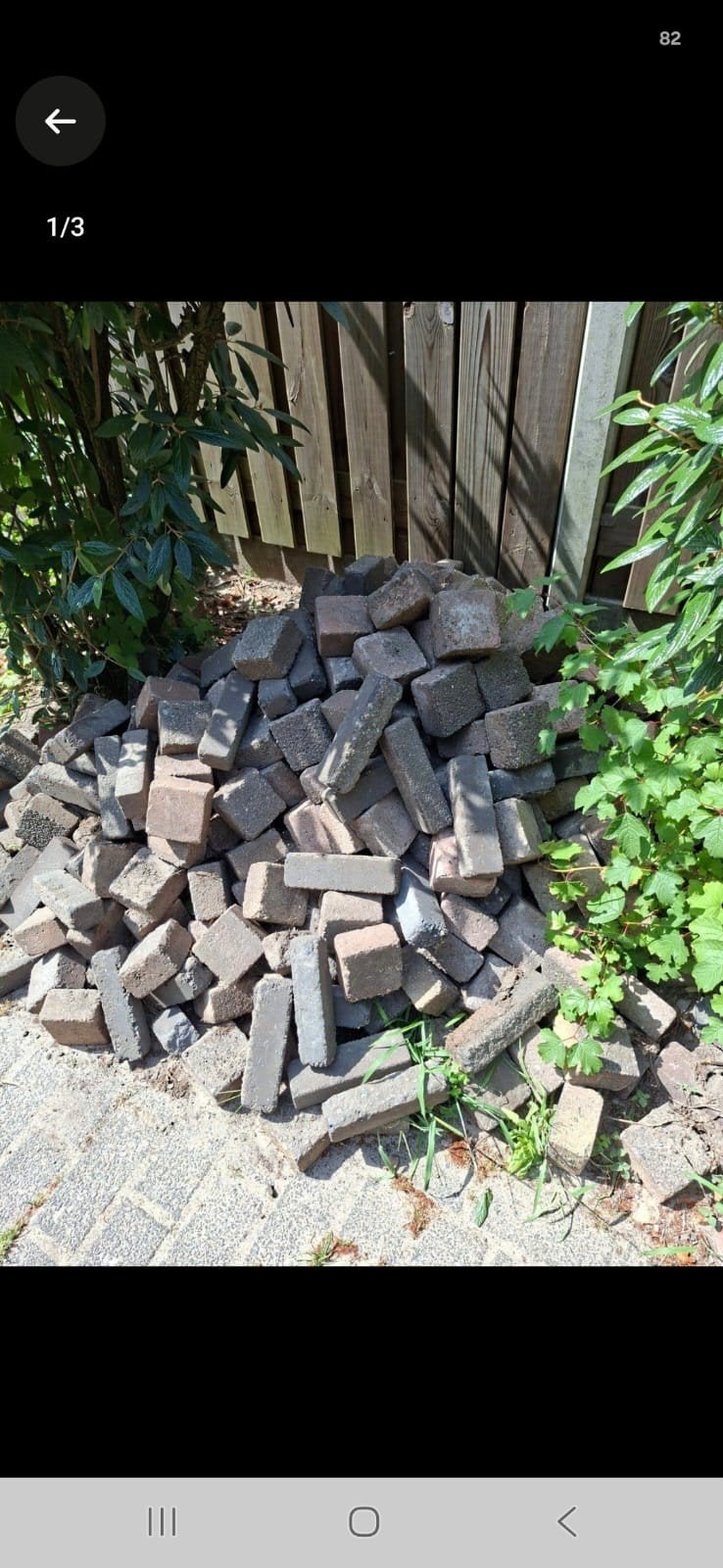11x11 betonklinkers cobblestones terras tegels gratis, Minder dan 3 m³, Ophalen of Verzenden