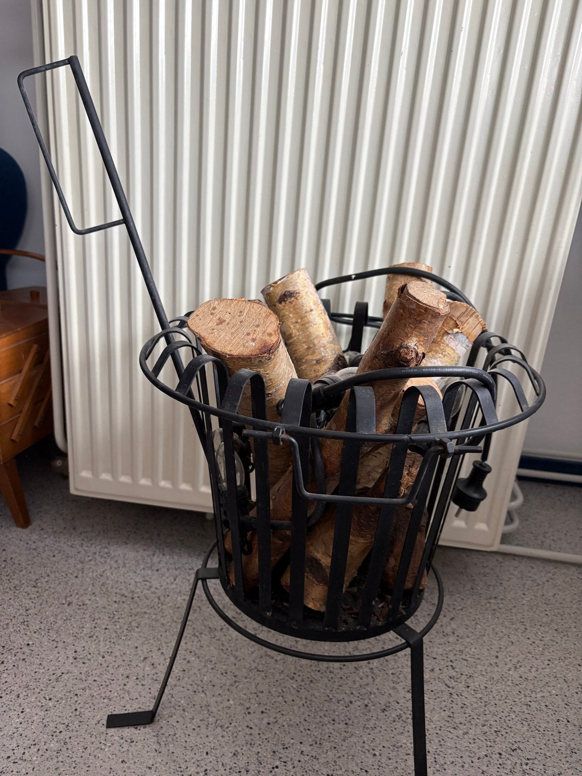 Decoratieve elektrische haard  (vuurkorf) met houtblokken, Ophalen of Verzenden, Gebruikt, Vrijstaande haard, Elektrische haard