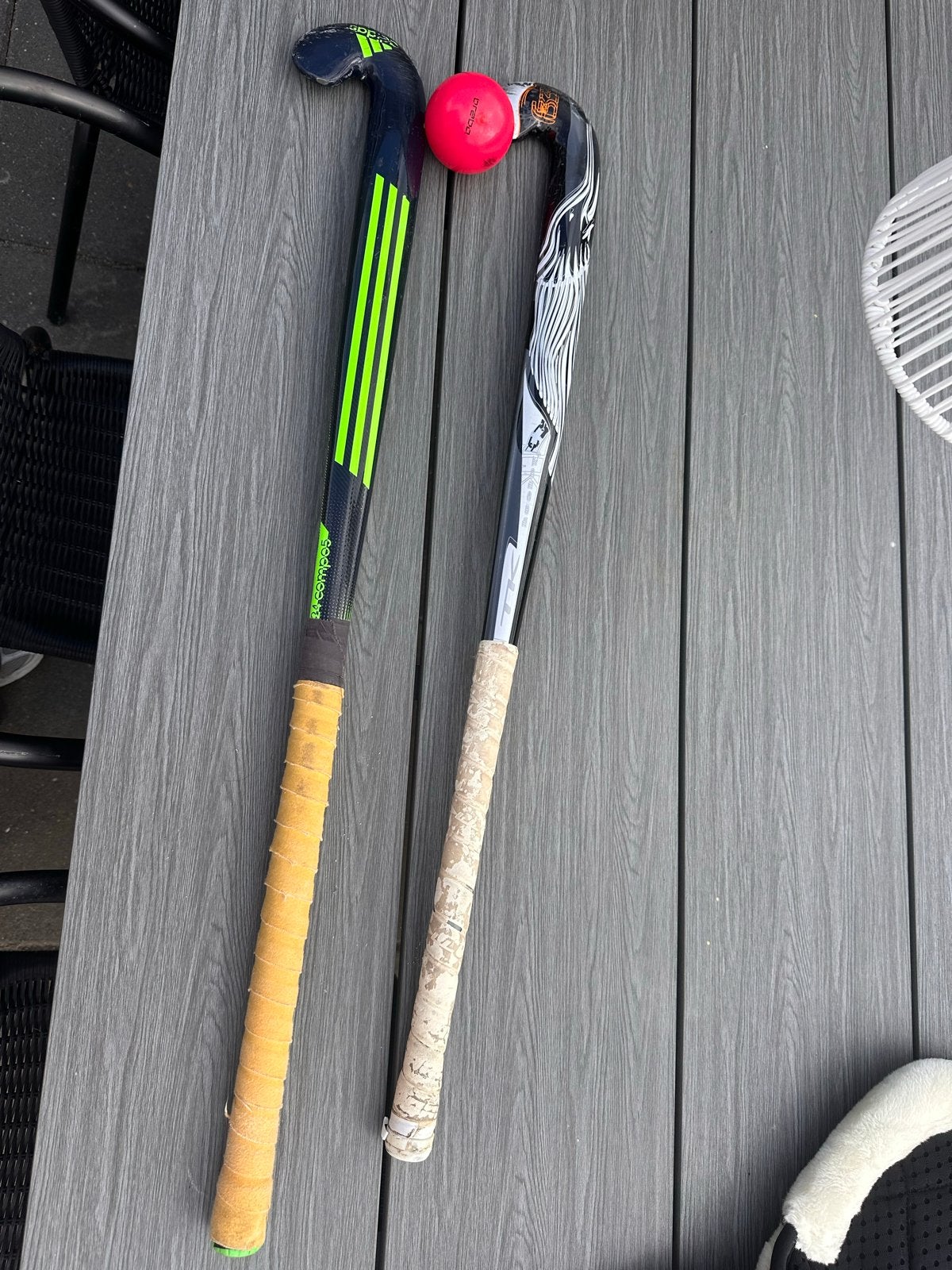 2 Hockey sticks, Sport en Fitness, Overige Sport en Fitness, Ophalen, Gebruikt