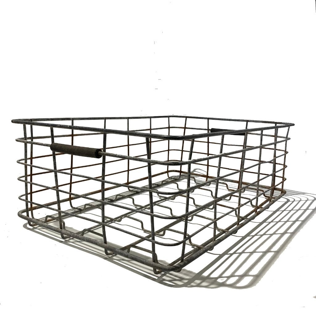 Vintage ijzeren MAND stoere draadmand rechthoek 59x38xh21, Huis en Inrichting, Overige materialen, Gebruikt, Overige typen, Ophalen of Verzenden