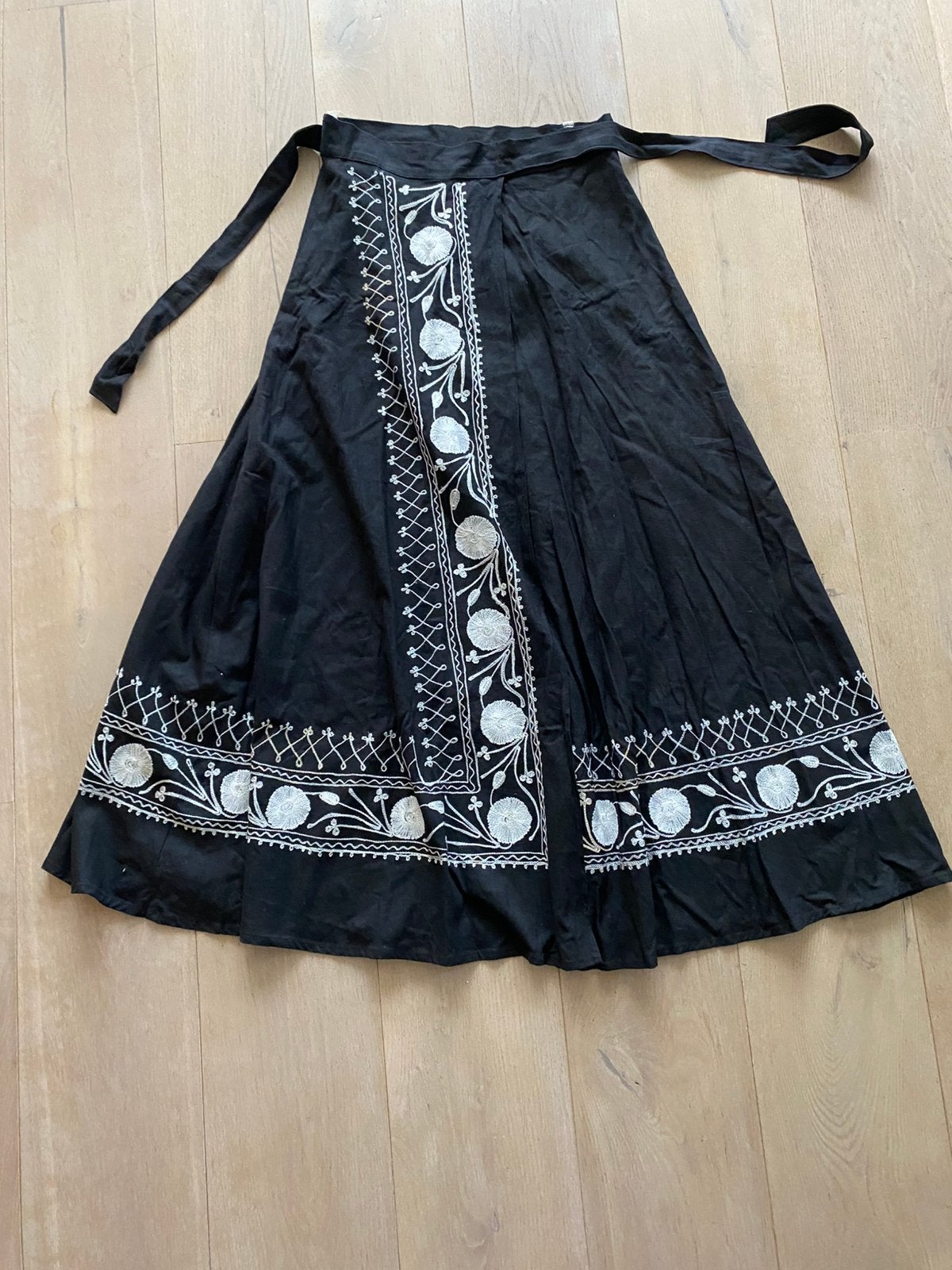 Wikkelrok maxi katoen one size, Maat 38/40 (M), Zwart, Ophalen of Verzenden, Zo goed als nieuw