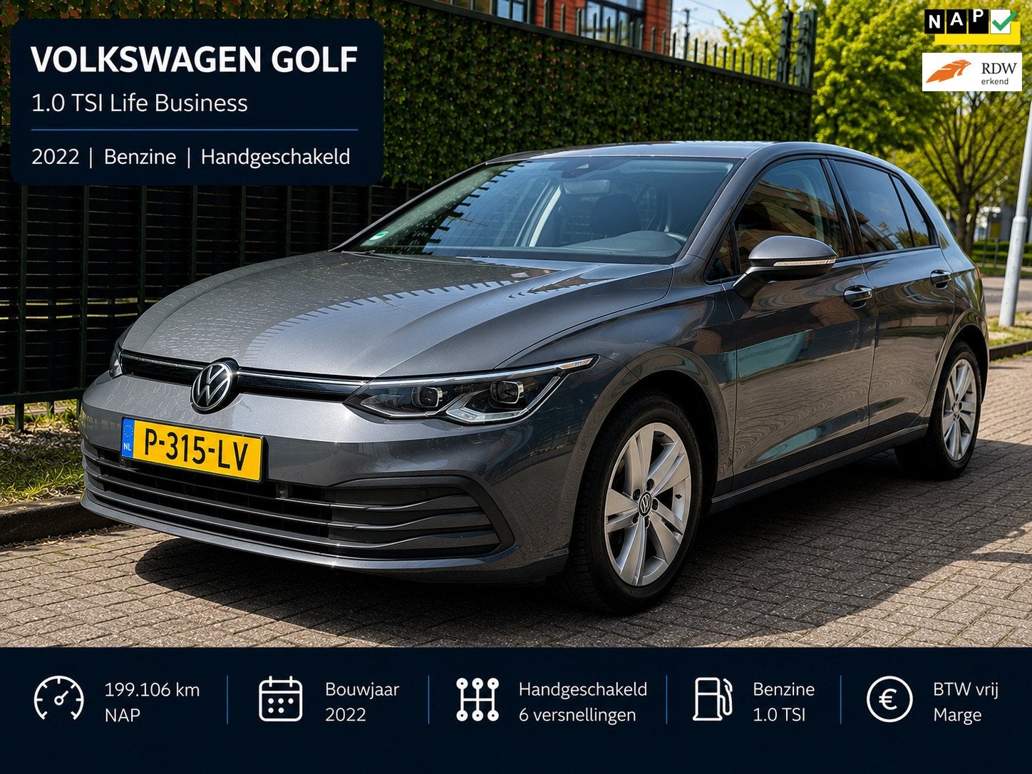 Volkswagen Golf 1.0 TSI Life Business 2022 LED|CAMERA|NAP, Auto's, Volkswagen, Gebruikt, Alcantara, Origineel Nederlands, Bedrijf