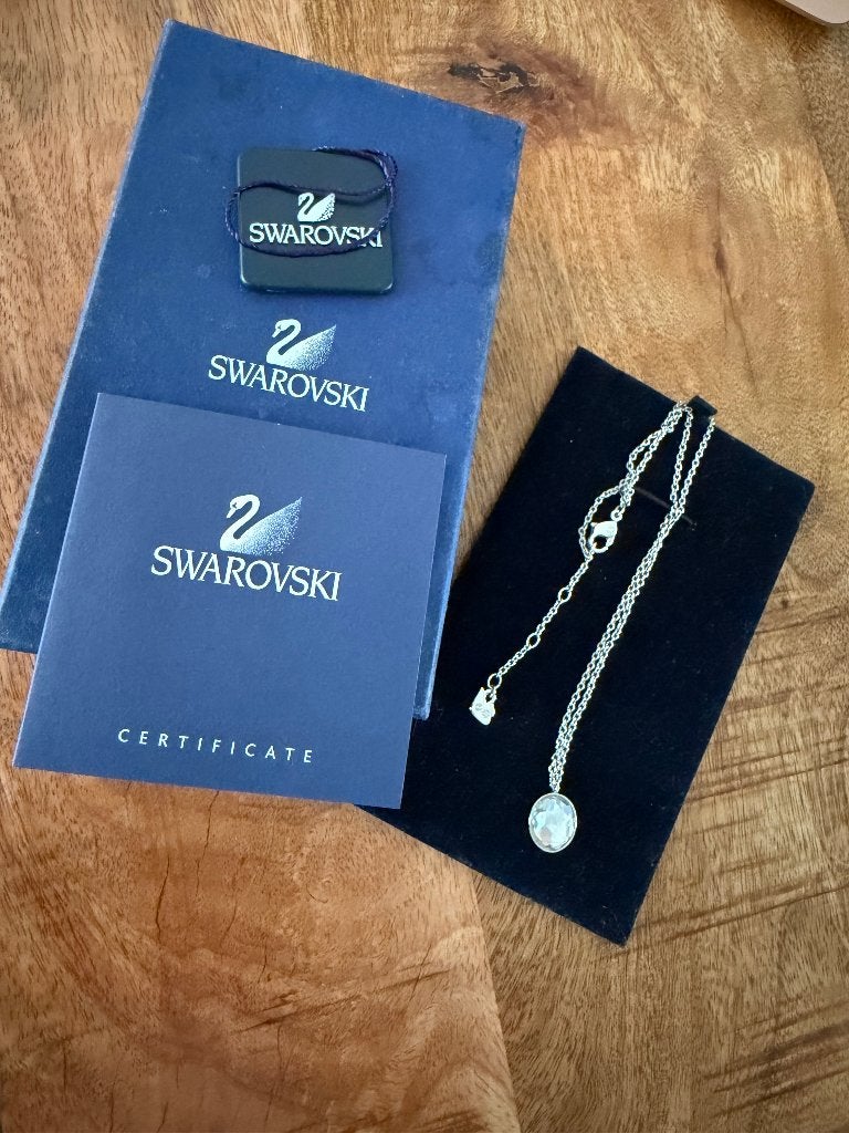 Originele Swarovski Solitaire Ketting!, Overige voorstellingen, Ophalen of Verzenden, Zo goed als nieuw, Zilver
