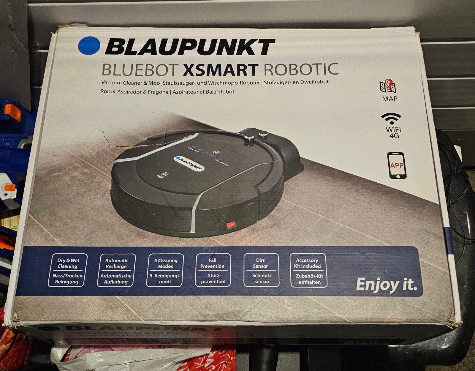 Blaupunkt bluebot xsmart robotic BPK-VCBB1XS robotstofzuiger, Ophalen, Gebruikt, Dweilfunctie, Robotstofzuiger