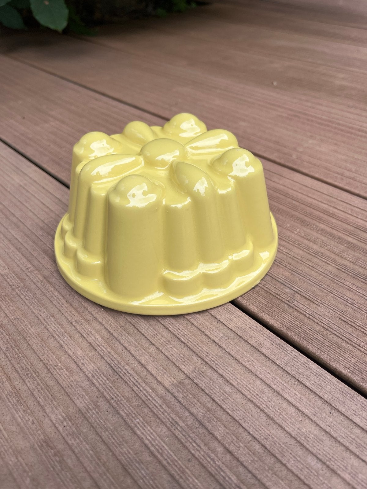 Gele keramische puddingvorm - Vintage, Antiek en Kunst, Ophalen