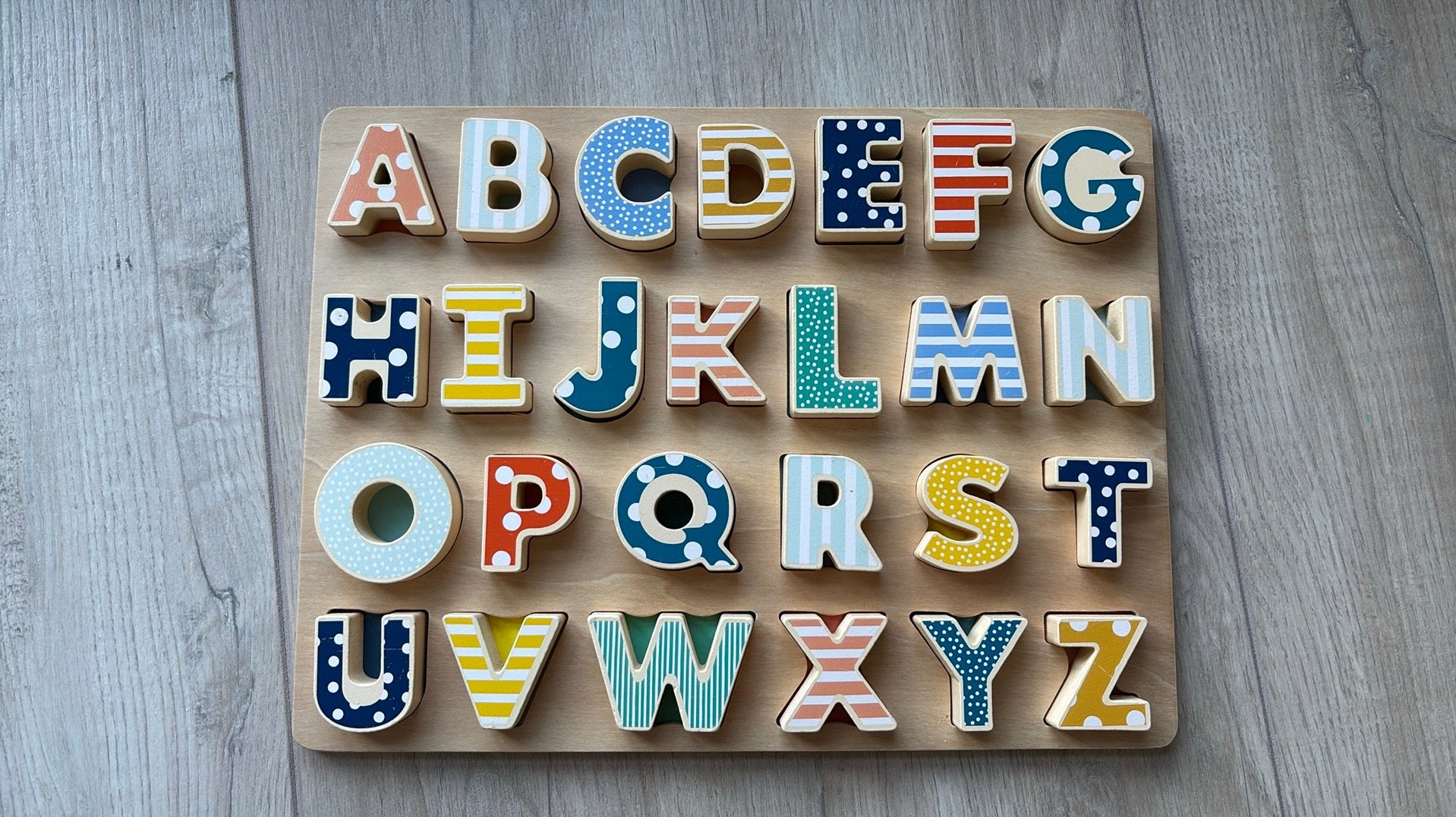 Houten alfabet puzzel Hema, Ophalen of Verzenden, Zo goed als nieuw