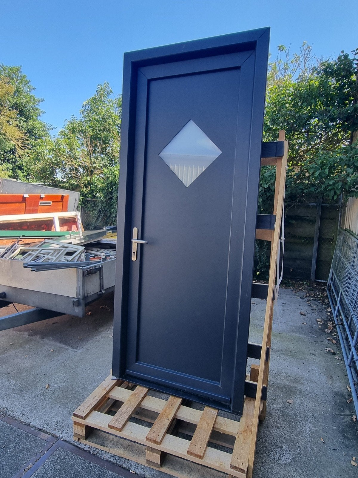 Kunstof deur inc hang en sluitwerk, Kunststof, Deurkozijn, Nieuw, Inclusief glas