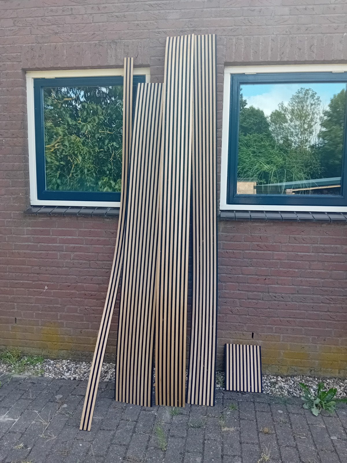 Houten latten wandpaneel. Licht eiken, Gebruikt, Minder dan 25 mm, Overige typen, Ophalen of Verzenden