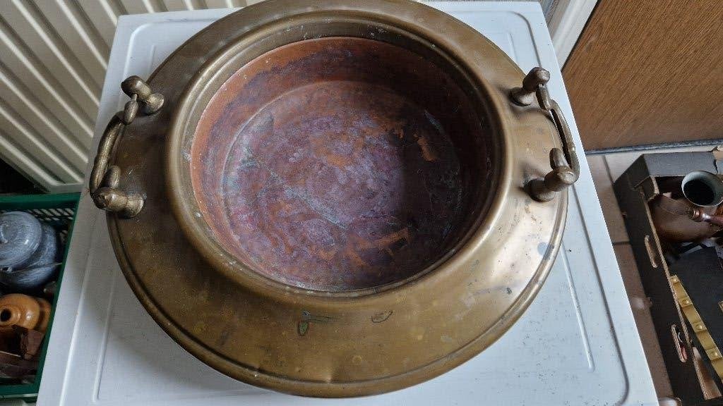 antieke koperen schaal brassero, Antiek en Kunst, Antiek | Koper en Brons, Ophalen of Verzenden, Koper