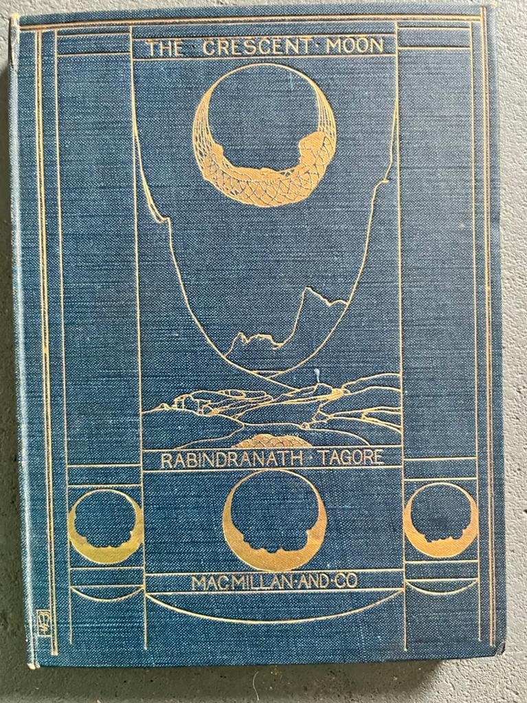 Rabindranath Tagore Crescent Moon 1918 art deco boekband, Antiek en Kunst, Antiek | Boeken en Bijbels, Ophalen of Verzenden