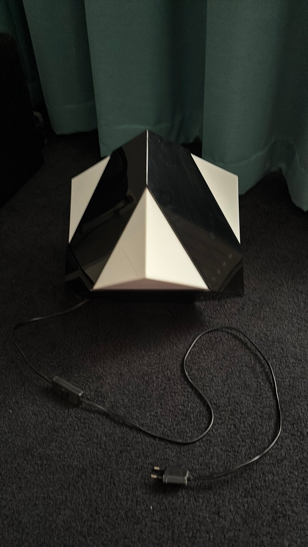 Retro lamp kubus zwart/wit, Gebruikt, Overige fittingen, Ophalen of Verzenden, Zwart