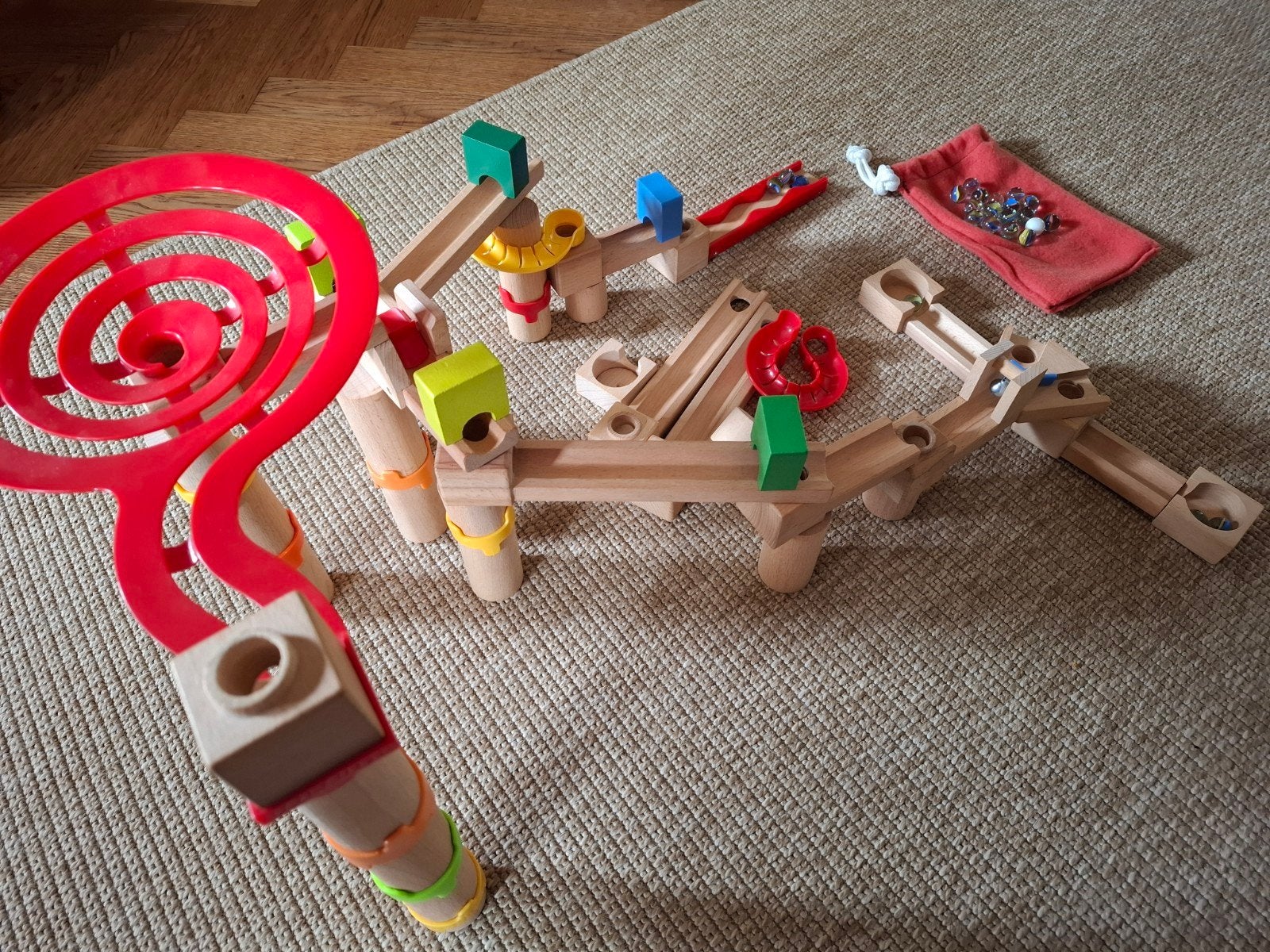 Houten Knikkerbaan met Accessoires en Knikkers, Ophalen, Gebruikt, Overige typen