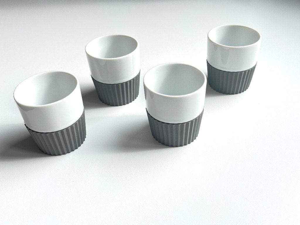 Espresso mokjes, 4 stuks, wit porselein - merk Zone-Denmark, Overige merken, Zo goed als nieuw, Overige stijlen, Porselein