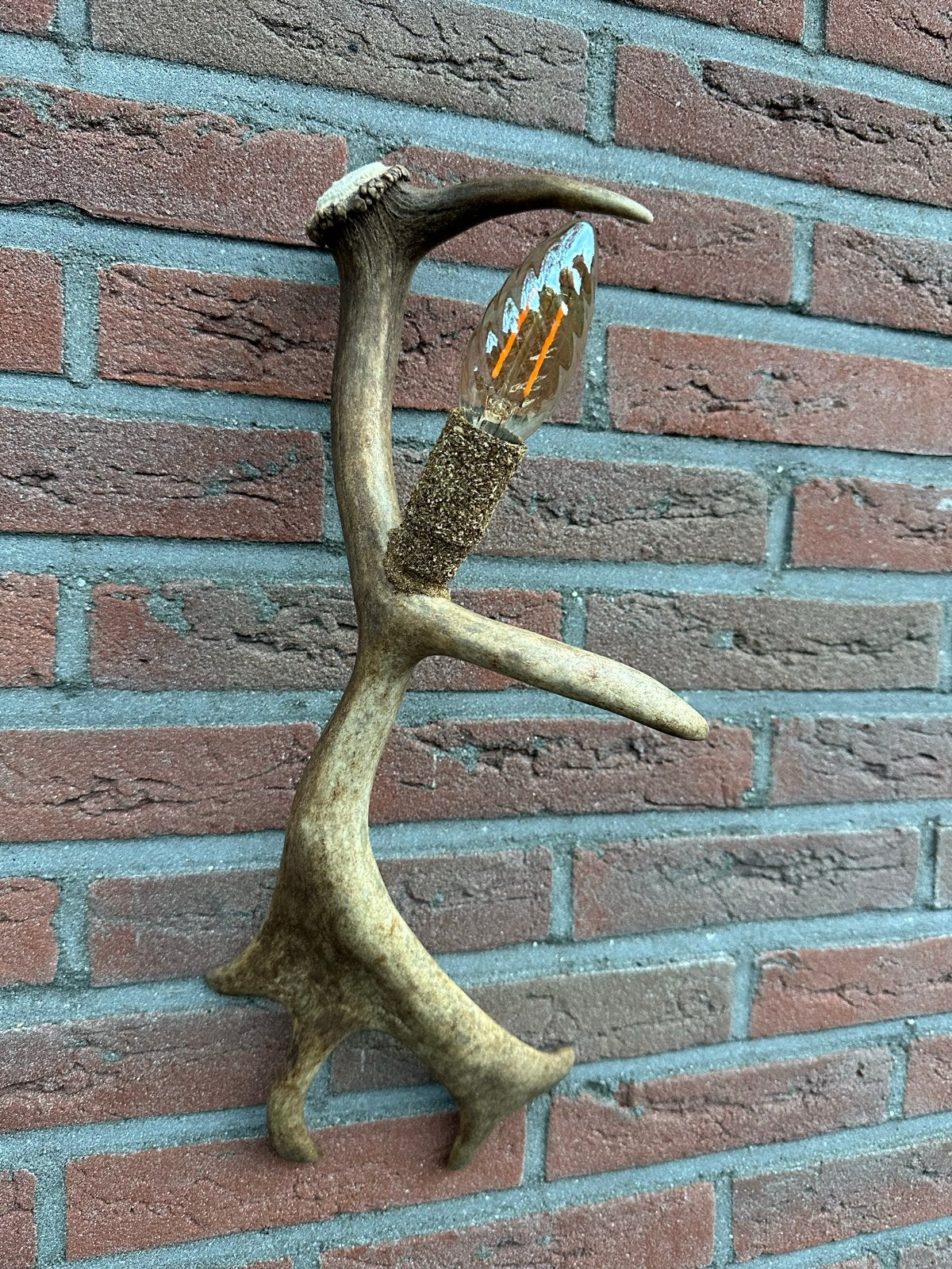 Geweien geweienlamp jacht Veluwe geweien edelhert wandlamp., Huis en Inrichting, Bruin, Natuurlijk materiaal, Nieuw, Overige fittingen