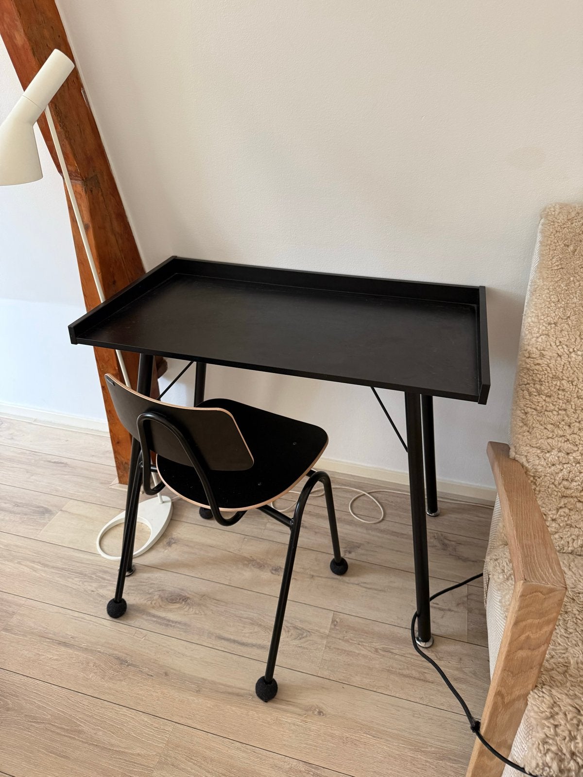 Bureau en stoel voor thuiskantoor - Zwart en modern, Ophalen, Zwart, Gebruikt, Metaal