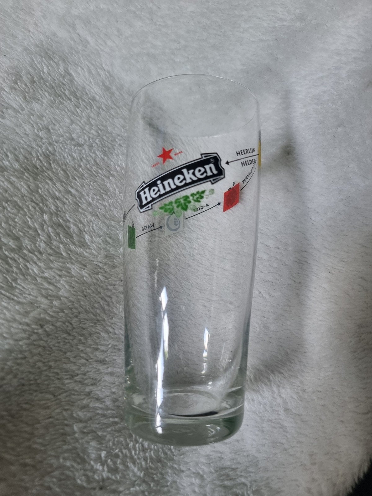 Heineken bierglazen (2 stuks) met ingrediënten opdruk, Ophalen of Verzenden, Nieuw, Glas of Glazen, Heineken