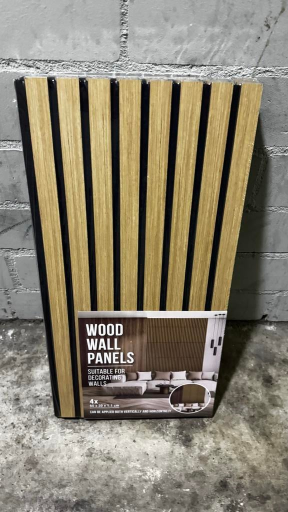 Akkoestische Houten wandpanelen 60 x 30 cm, Doe-het-zelf en Verbouw, Hout en Planken, Ophalen, Minder dan 25 mm, Overige typen