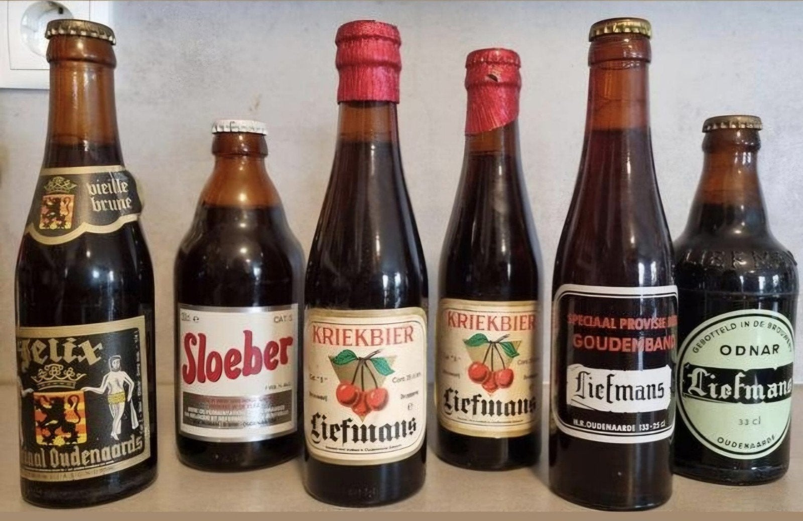 -delige Oudenaarde set:  Felix, Sloeber & 4 x Liefmans, Verzamelen, Ophalen of Verzenden, Zo goed als nieuw, Flesje(s), Overige merken
