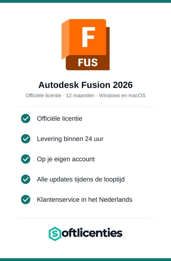 Fusion licentie voor CAD en CAM - directe levering, Ophalen, Nieuw, MacOS