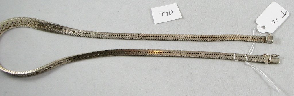 Zilveren gevlochten collier 42cm Massief 835 zilver, Ophalen of Verzenden, Zilver