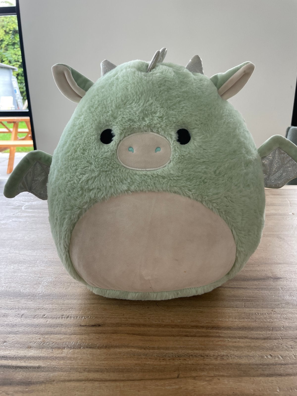 Squishmallow FuzzAMallows Drew - zo goed als nieuw - 30 cm, Groen, Overige typen, Ophalen of Verzenden, Middelgroot (20 tot 80 cm)