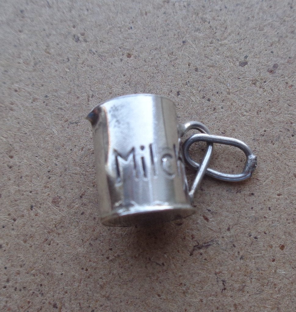 zilveren vintage bedel melk kan [228], Overige merken, Verzenden, Zo goed als nieuw, 1 bedel