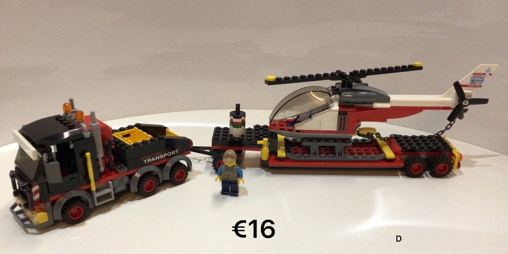 lego vrachtwagen met helikopter, Ophalen of Verzenden