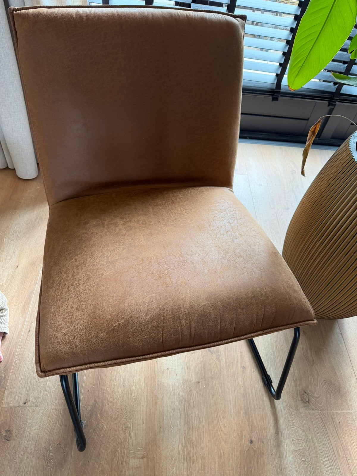 Fauteuil James - Velvet Roest bruine stoel, Ophalen, Kunststof, Bruin, Eén