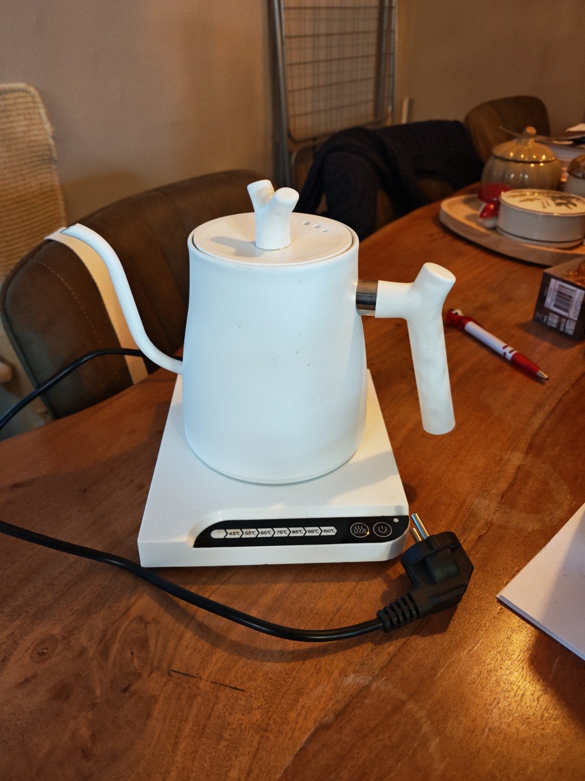 Gooseneck waterkoker met temperatuur controle, Witgoed en Apparatuur, 1 tot 2 liter, Ophalen, Gebruikt